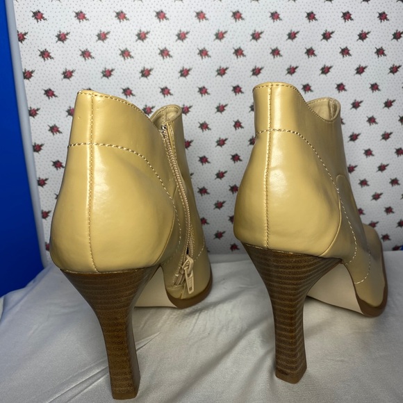 Tan Booties Faux Leather Heeled Boots - Picture 2 of 5